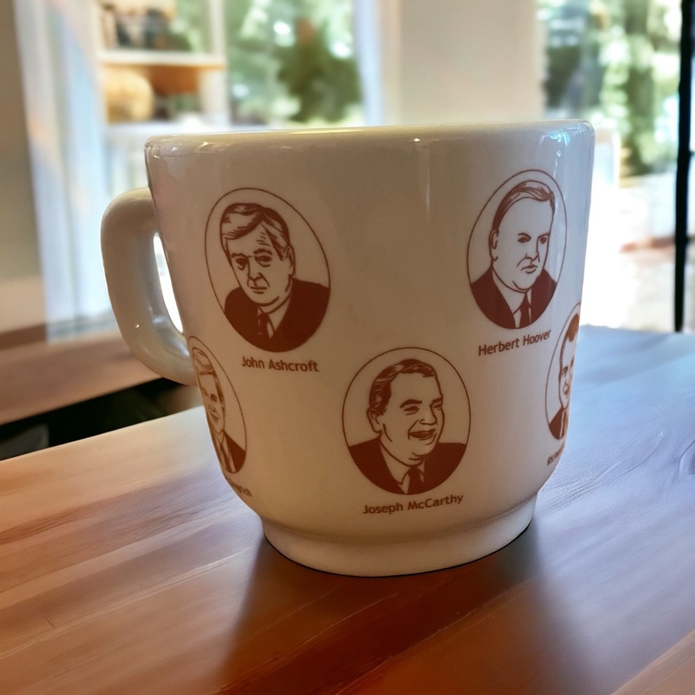 Fishs Eddy Jess Maz Coffee Mug Cup 12oz Republic Political Party Politician